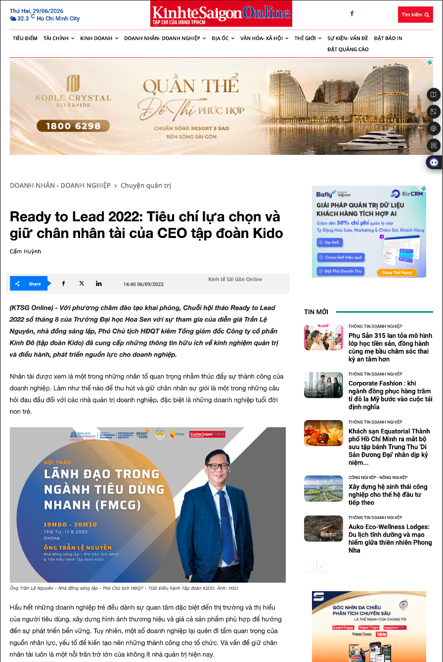 Bài viết trên KinhteSaigon Online