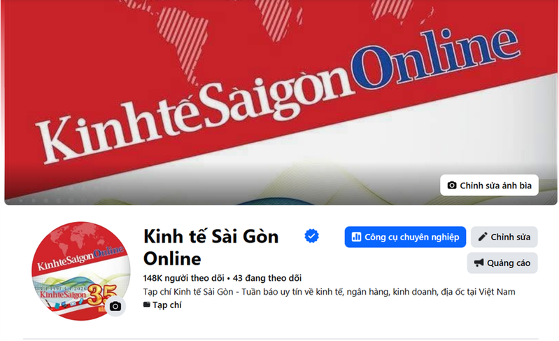 Trang bìa fanpage Kinh tế Sài Gòn Online